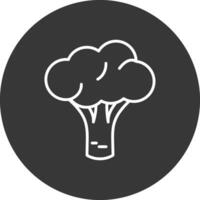 Broccoli Line Inverted Icon Design vector