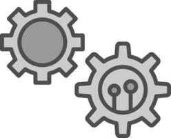 Cogwheel Line Filled Greyscale Icon Design vector