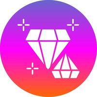 Diamond Glyph Gradient Circle Icon Design vector