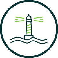 Lighthouse Line Circle Icon Design vector