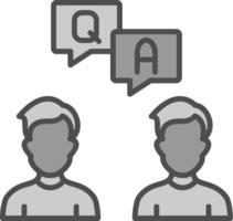 Question And Answer Line Filled Greyscale Icon Design vector