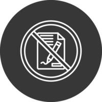 Prohibited Sign Line Inverted Icon Design vector