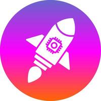 Rocket Glyph Gradient Circle Icon Design vector