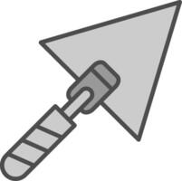 Trowel Line Filled Greyscale Icon Design vector