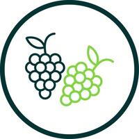 Grapes Line Circle Icon Design vector