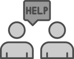 Ask For Help Line Filled Greyscale Icon Design vector