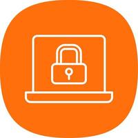 Security Line Curve Icon Design vector