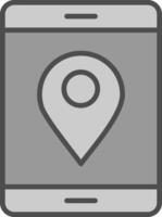 Location Line Filled Greyscale Icon Design vector