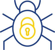 Security Bug Line Two Colour Icon Design vector