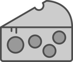 Cheese Line Filled Greyscale Icon Design vector