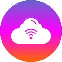 nube glifo degradado circulo icono diseño vector