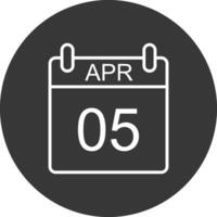 April Line Inverted Icon Design vector