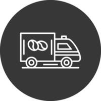 Coffee Truck Line Inverted Icon Design vector