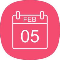 February Line Curve Icon Design vector