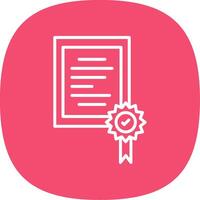 Certificate Line Curve Icon Design vector