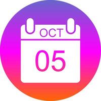 October Glyph Gradient Circle Icon Design vector