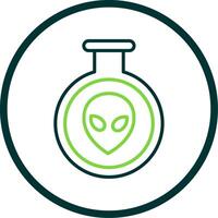 Aliens Line Circle Icon Design vector