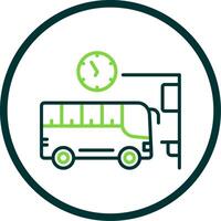 Bus Station Line Circle Icon Design vector