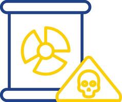 nuclear peligro línea dos color icono diseño vector