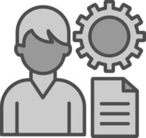 Management Line Filled Greyscale Icon Design vector