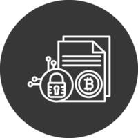 bitcoin tecnología línea invertido icono diseño vector