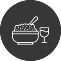 Iftar Line Inverted Icon Design vector