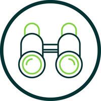 Binoculars Line Circle Icon Design vector