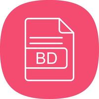 BD File Format Line Curve Icon Design vector