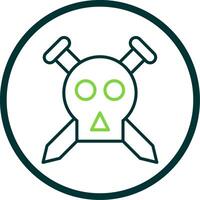 Skull Line Circle Icon Design vector