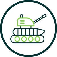 Tank Line Circle Icon Design vector