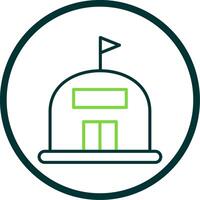 Warehouse Line Circle Icon Design vector