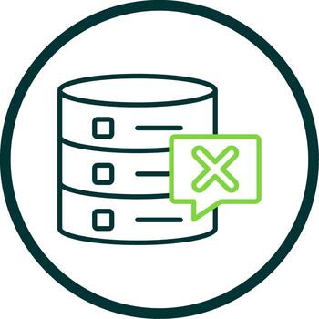 Delete Database Line Circle Icon Design vector