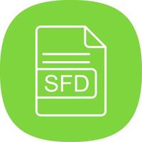 sfd archivo formato línea curva icono diseño vector