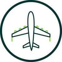 Plane Line Circle Icon Design vector