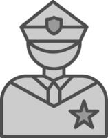 policía línea lleno escala de grises icono diseño vector