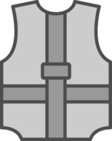 Safety Jacket Line Filled Greyscale Icon Design vector