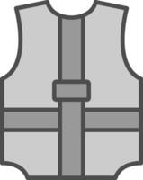 la seguridad chaqueta línea lleno escala de grises icono diseño vector