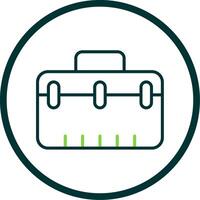 Suitcase Line Circle Icon Design vector