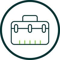 Suitcase Line Circle Icon Design vector