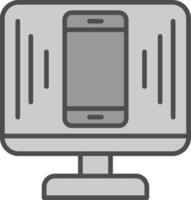 Responsive Design Line Filled Greyscale Icon Design vector