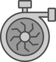 Turbo Engine Line Filled Greyscale Icon Design vector