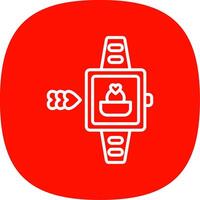 Smart Watch Line Curve Icon Design vector