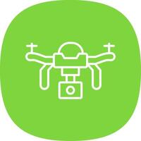 Drone Line Curve Icon Design vector