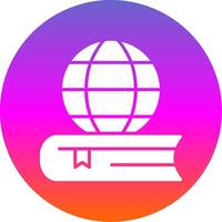 Global Education Glyph Gradient Circle Icon Design vector