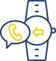 Incoming Call Line Two Colour Icon Design vector