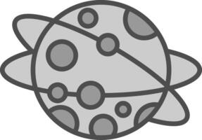 Planet Line Filled Greyscale Icon Design vector