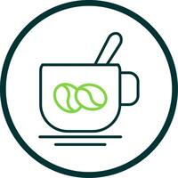 Latte Line Circle Icon Design vector