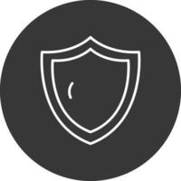Security Shield Line Inverted Icon Design vector