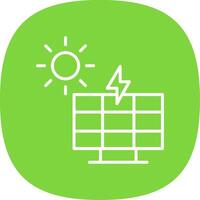 Solar Power Line Curve Icon Design vector