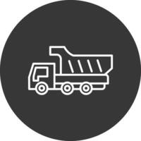 Truck Line Inverted Icon Design vector
